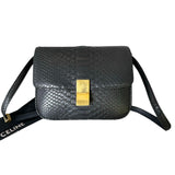 Classic Box Flap Medium Python Black GHW