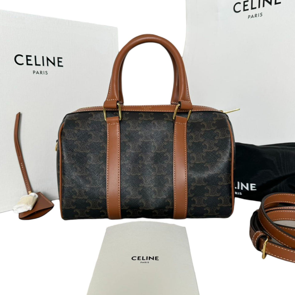 Boston Triomphe Canvas Calfskin Tan GHW