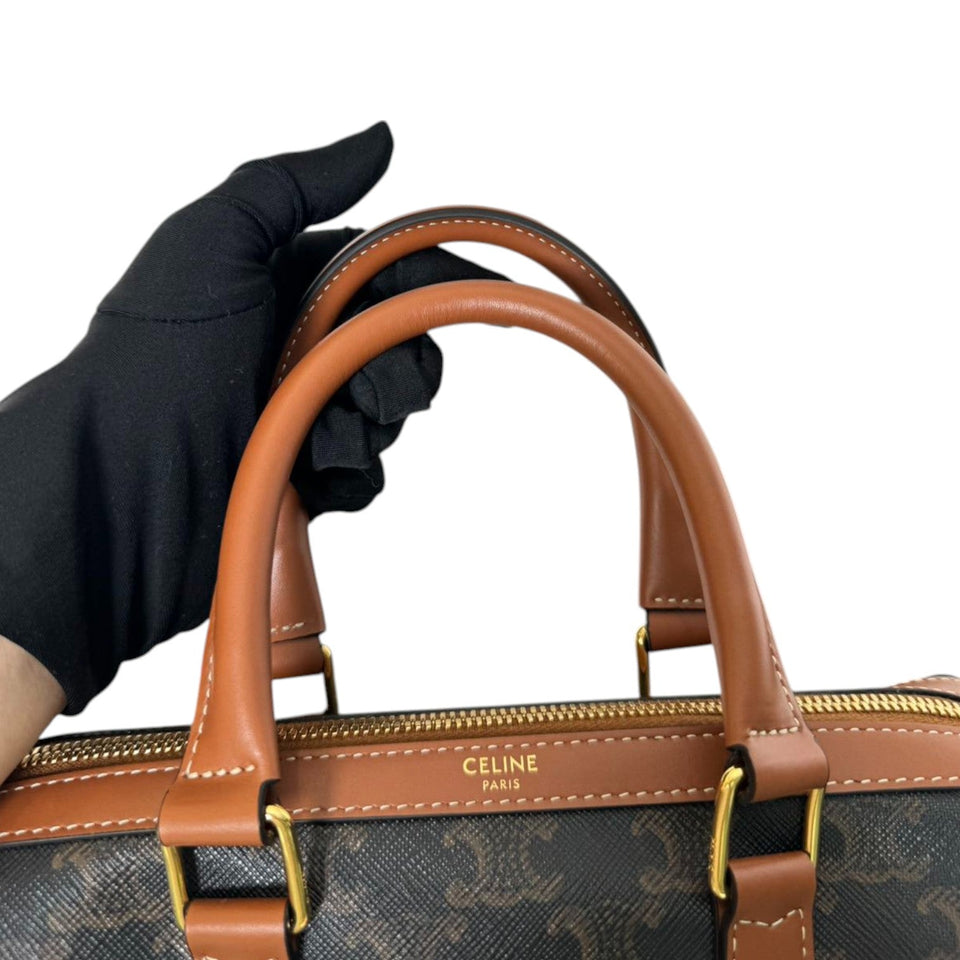 Boston Triomphe Canvas Calfskin Tan GHW