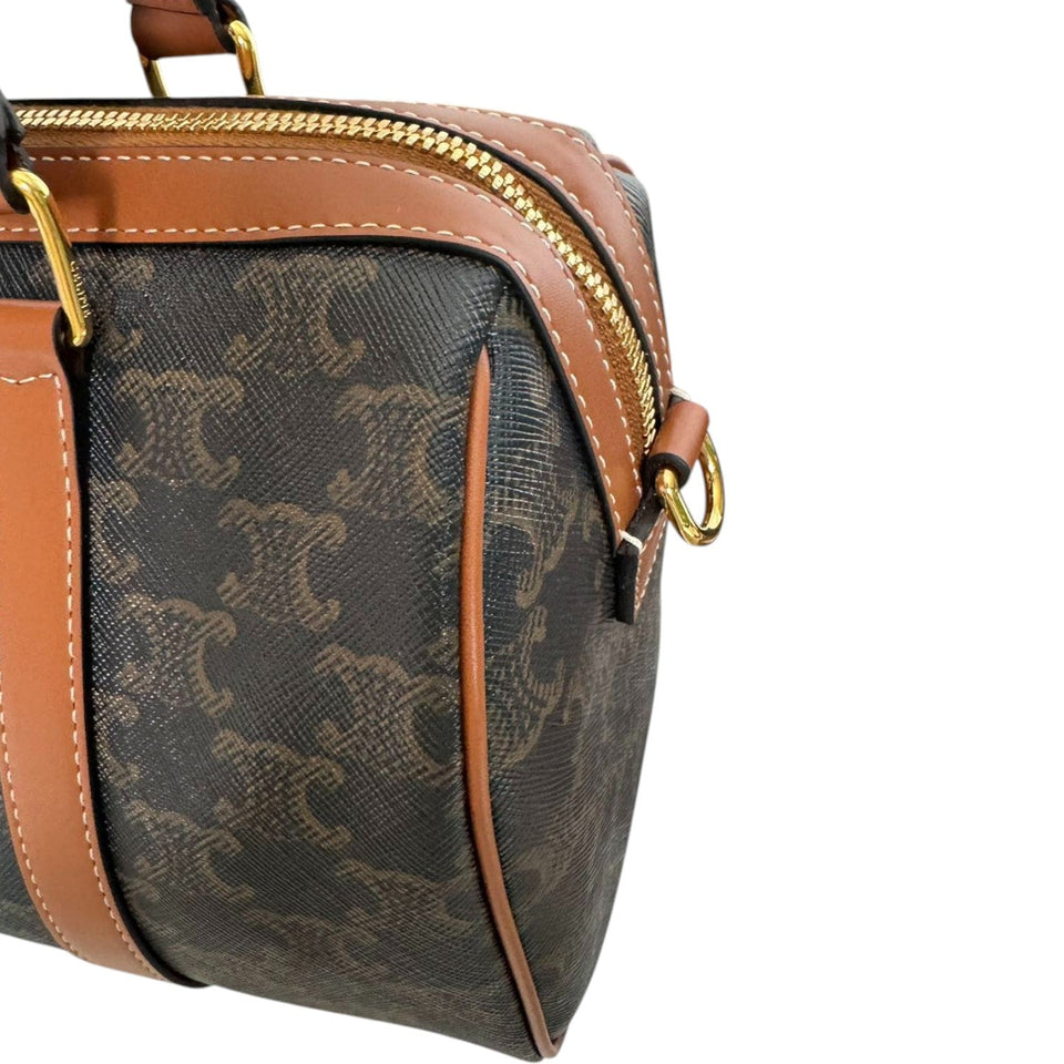 Boston Triomphe Canvas Calfskin Tan GHW