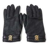 Burberry gloves lambskin Black x Gold Women 7.5