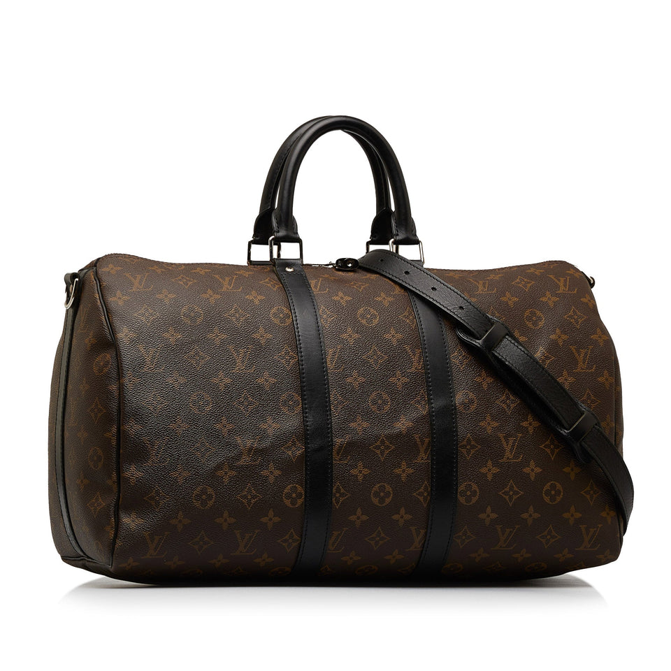 Louis Vuitton Monogram Macassar Keepall Bandouliere 45 Travel Bag