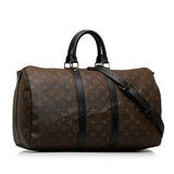 Louis Vuitton Monogram Macassar Keepall Bandouliere 45 Travel Bag