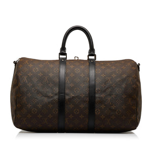 Louis Vuitton Monogram Macassar Keepall Bandouliere 45 Travel Bag