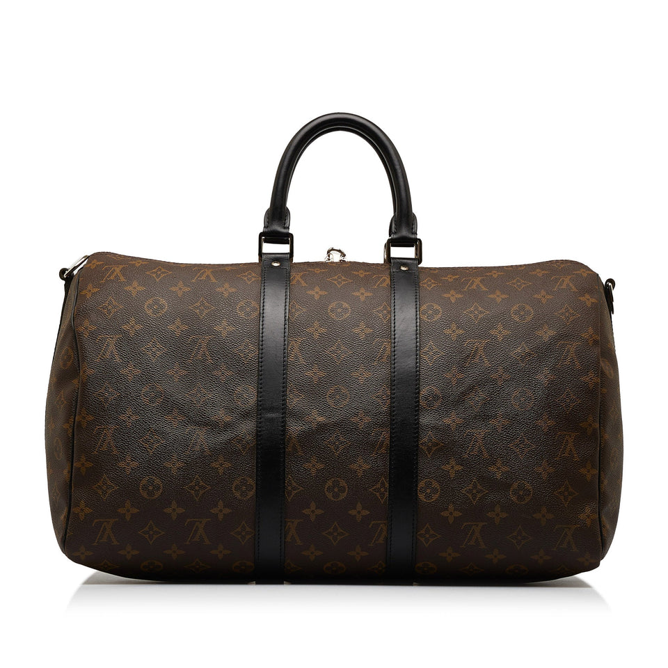 Louis Vuitton Monogram Macassar Keepall Bandouliere 45 Travel Bag
