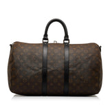 Louis Vuitton Monogram Macassar Keepall Bandouliere 45 Travel Bag