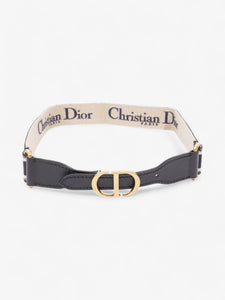 Christian Dior CD Belt Blue Oblique / Gold Canvas 80cm