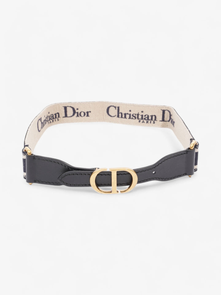 Christian Dior CD Belt Blue Oblique / Gold Canvas 80cm