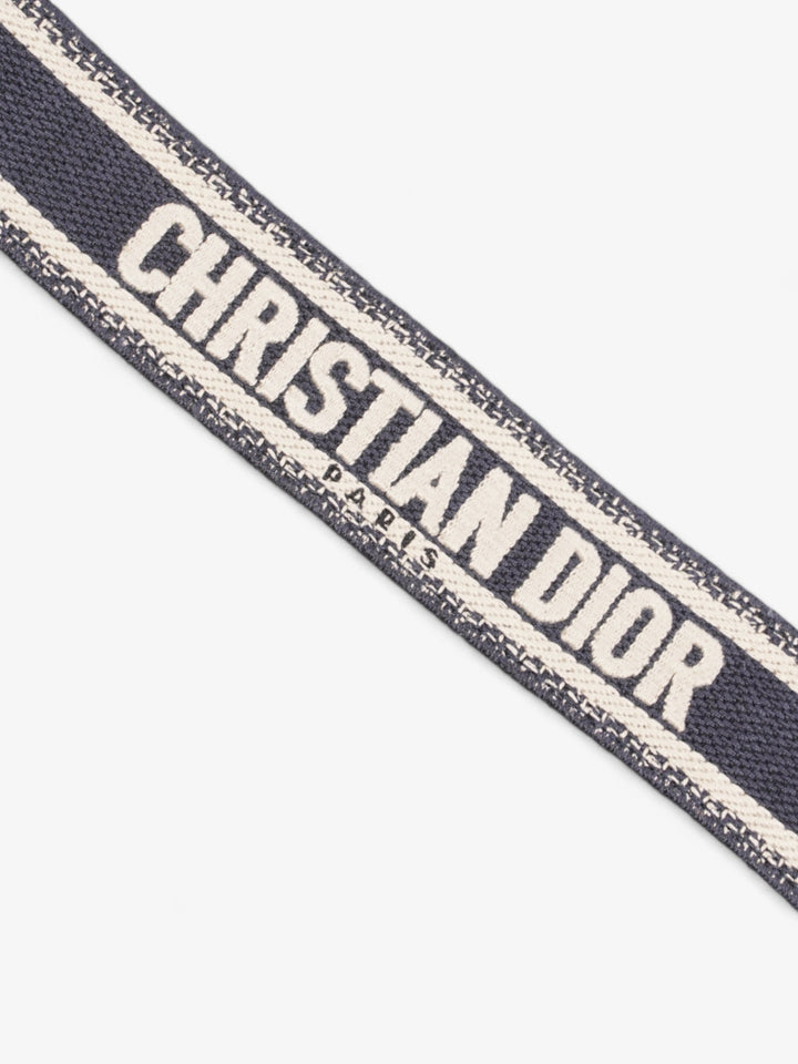 Christian Dior CD Belt Blue Oblique / Gold Canvas 80cm