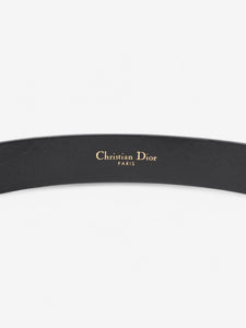 Christian Dior CD Belt Black / Gold Leather 75cm