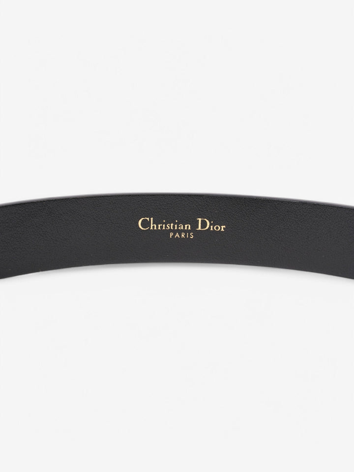 Christian Dior CD Belt Black / Gold Leather 75cm