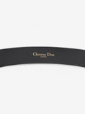 Christian Dior CD Belt Black / Gold Leather 75cm