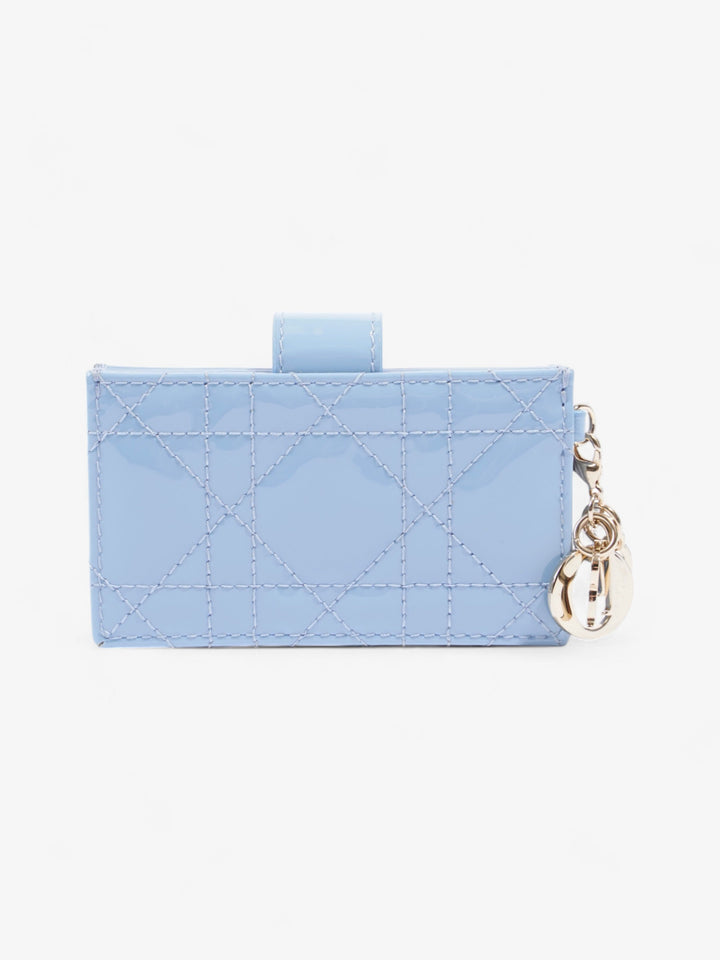 Christian Dior Lady Dior Jasmine  Holder Baby Blue / Light Gold Patent Leather