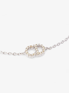 Christian Dior Petit CD Bracelet with White Crystals Silver Base Metal