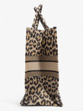 Christian Dior Book Tote Leopard Print Canvas Large