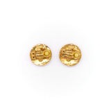 Chanel Vintage Engraved Gold Tone Clip-On Earrings