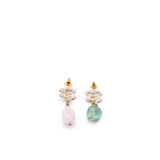 Chanel CC Crystal Gold Tone two colour Drop Earrings