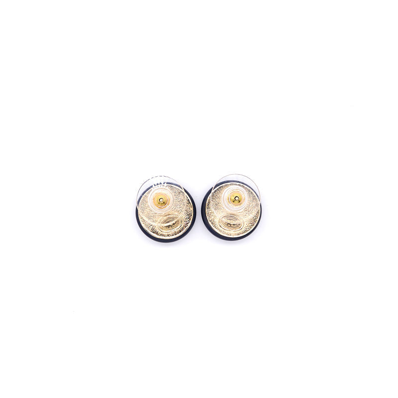 Chanel Vintage La Pausa Silver Tone stud Earrings