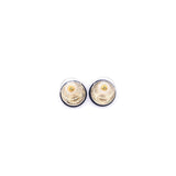 Chanel Vintage La Pausa Silver Tone stud Earrings