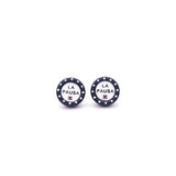 Chanel Vintage La Pausa Silver Tone stud Earrings