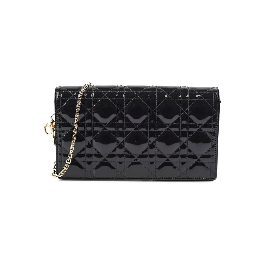 ITEM 2 - Dior Pouch Cannage WOC Wallet On Chain Clutch Black