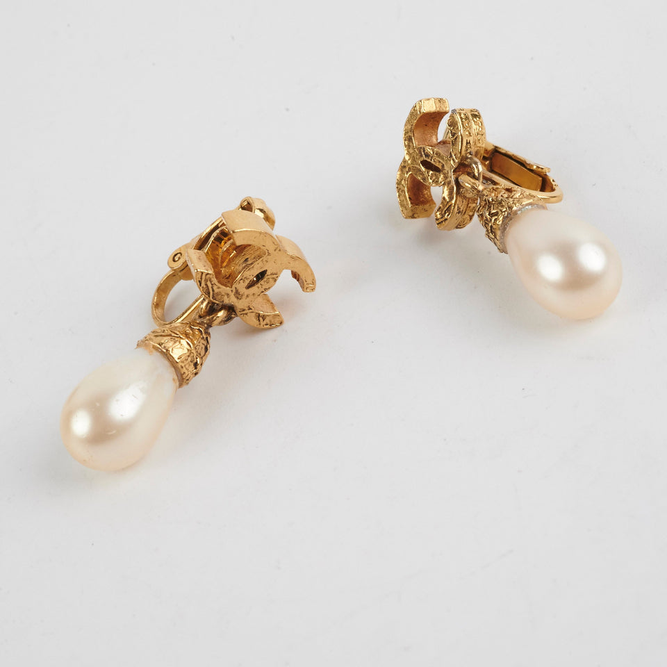 Chanel Pearl Clip on Earrings