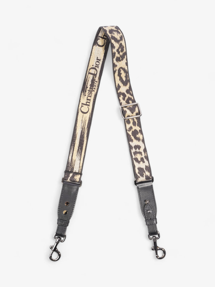 Christian Dior Animal Print Bag Strap Beige / Black Canvas