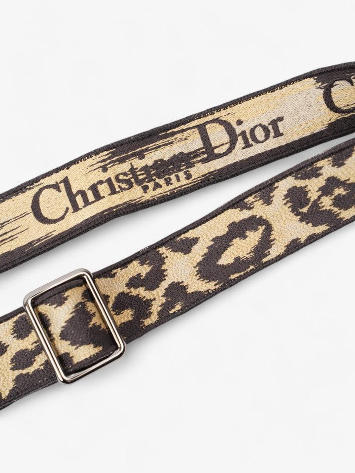 Christian Dior Animal Print Bag Strap Beige / Black Canvas