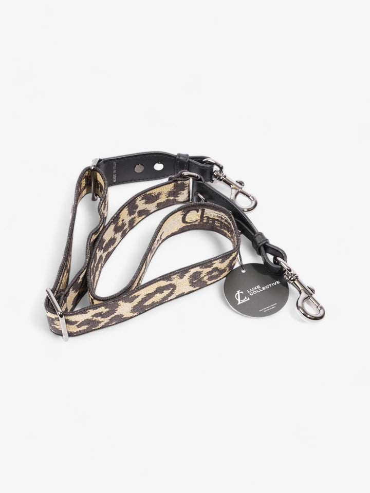 Christian Dior Animal Print Bag Strap Beige / Black Canvas