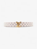 Louis Vuitton LV Initials Reversible Belt Damier Ebene / Pink Coated Canvas 85cm 34"
