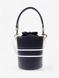 Christian Dior Vibe Bucket Bag Navy / White Calfskin Leather Small