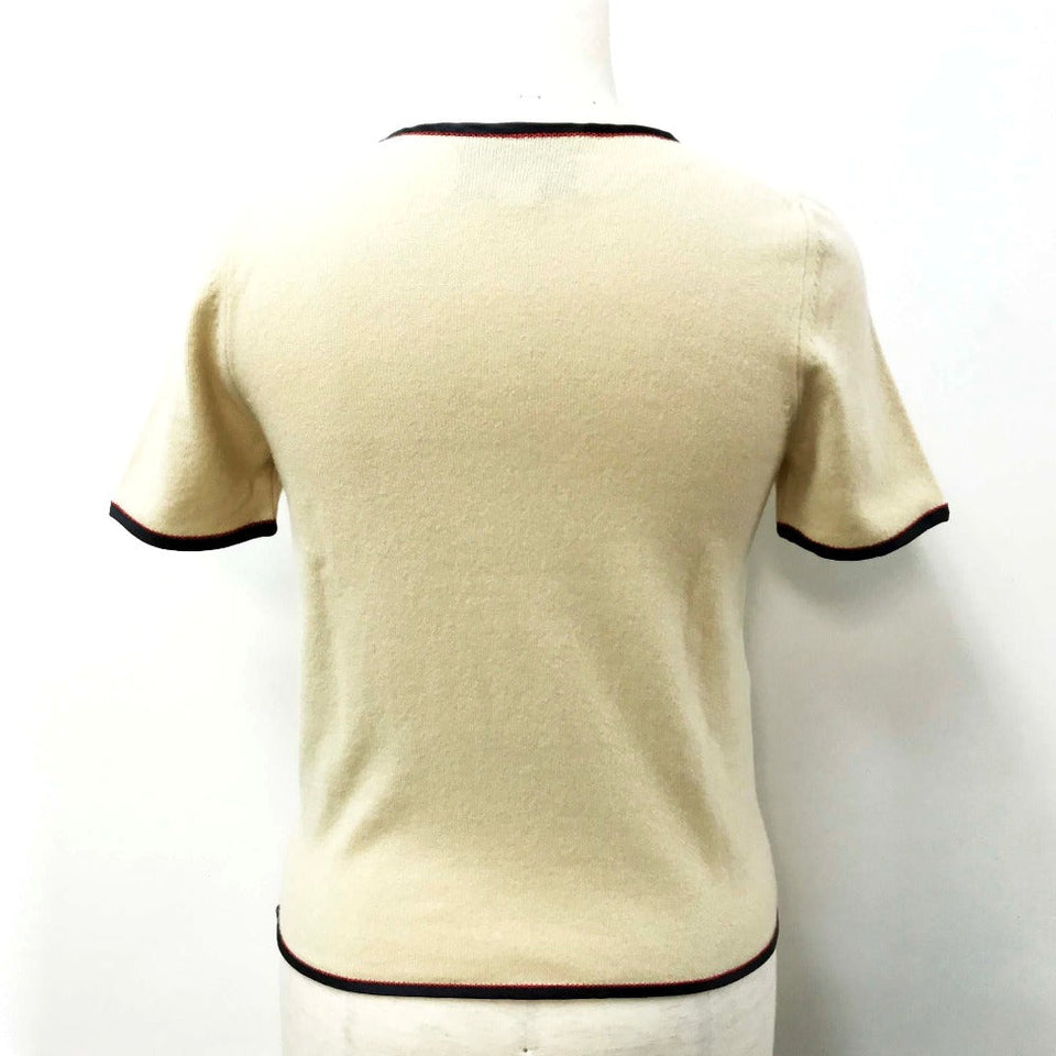 Gucci Short sleeve T-shirt 501400 cashmere beige ribbon Women XS