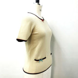 Gucci Short sleeve T-shirt 501400 cashmere beige ribbon Women XS