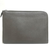 Hermes Clutch bag Epsom Gray type L-shaped fastener Zip computer