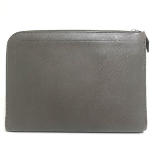 Hermes Clutch bag Epsom Gray type L-shaped fastener Zip computer