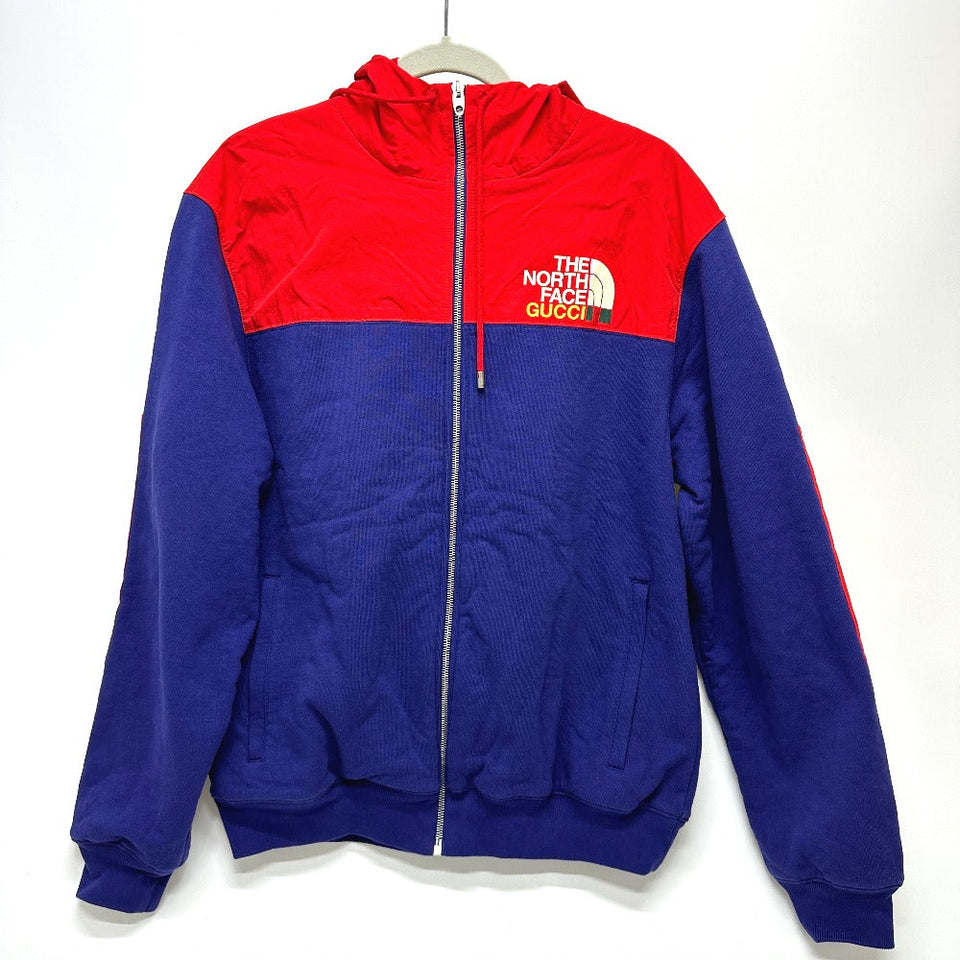Gucci Hoodie 671462 Cotton, Nylon Red / blue North Face Collaboration zip-up hoodie mens S