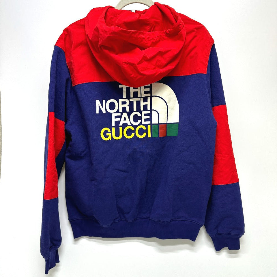 Gucci Hoodie 671462 Cotton, Nylon Red / blue North Face Collaboration zip-up hoodie mens S