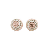 Chanel Pink CC Logo Stud Earrings Costume Jewellery