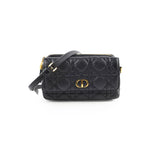 Christian Dior Caro Pouch With Chain & Strap Black