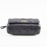 Christian Dior Caro Pouch With Chain & Strap Black