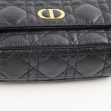 Christian Dior Caro Pouch With Chain & Strap Black