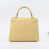 Hermes Kelly 25 Jaune Poussin Epsom Sellier X Stamp 2016