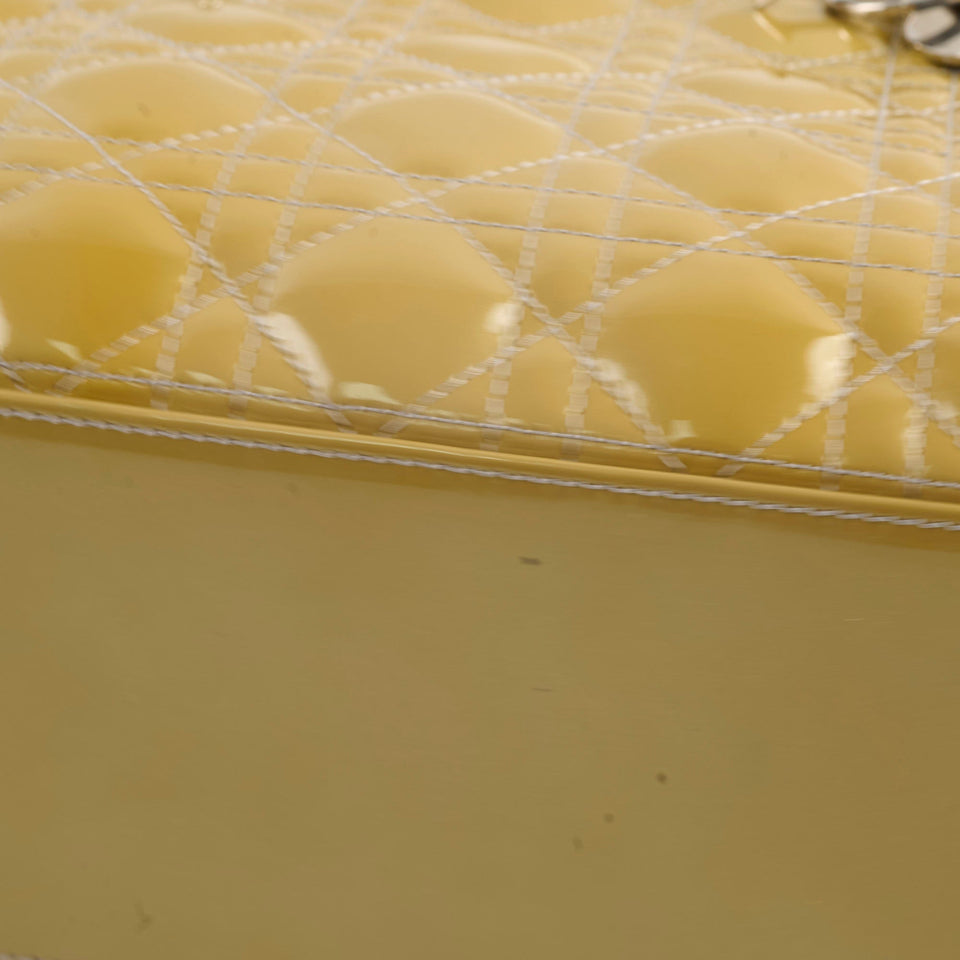 Christian Dior Lady Dior Medium Patent Gold