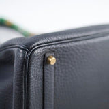 Hermes 35 Birkin Fjord Blue Indigo Square H Stamp