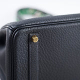 Hermes 35 Birkin Fjord Blue Indigo Square H Stamp
