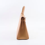 Hermes Kelly 32 Cushbell Natural Gold Circle W Stamp
