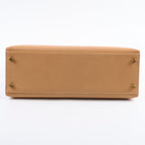 Hermes Kelly 32 Cushbell Natural Gold Circle W Stamp