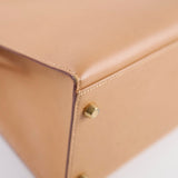 Hermes Kelly 32 Cushbell Natural Gold Circle W Stamp