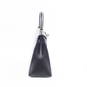Hermes Kelly 28 Black Box Square D Stamp