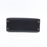 Hermes Kelly 28 Black Box Square D Stamp